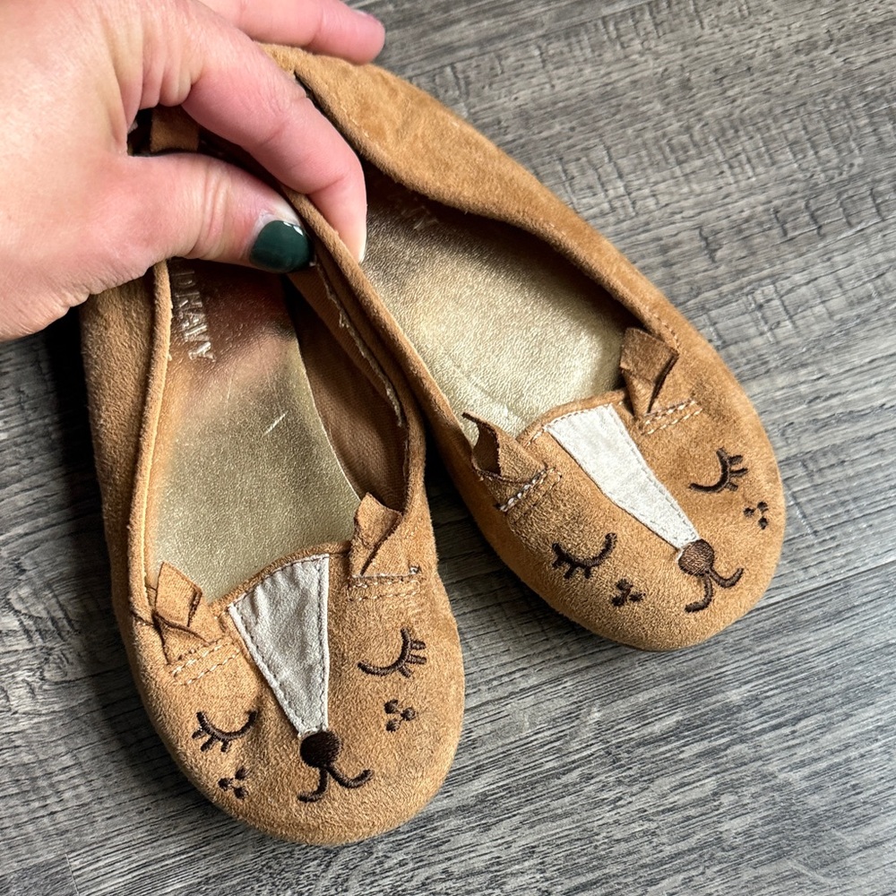 Old Navy Tan Fox Face Girls Dress Flats